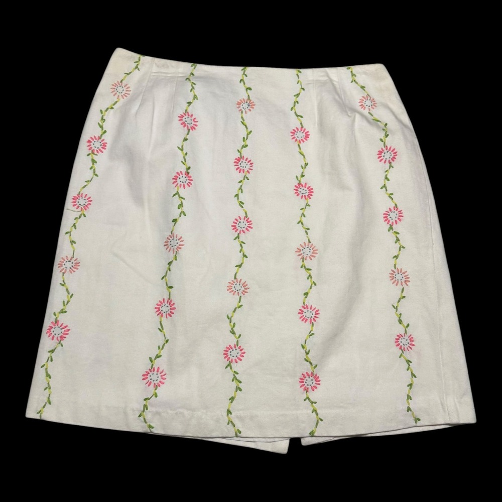 Vintage 2000s Willi Smith Floral Patterned Midi Skirt Women's 14 (34" Waist)